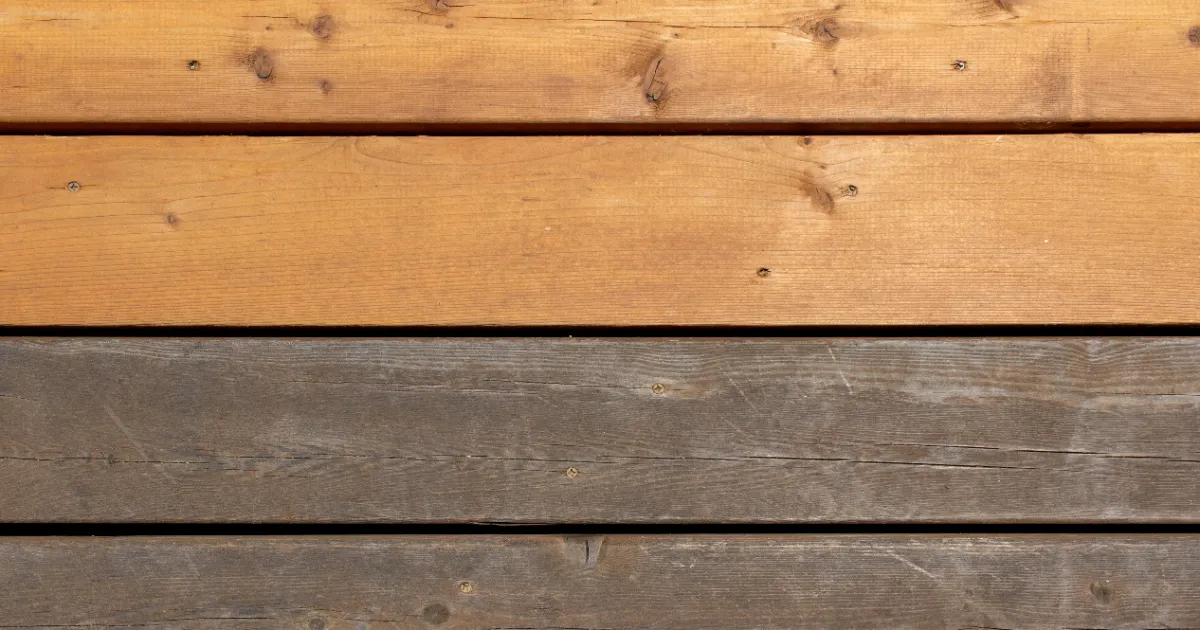 a wooden plank texture featuring horizontally stacked planks in both a warm, natural brown tone and a weathered, gray tone